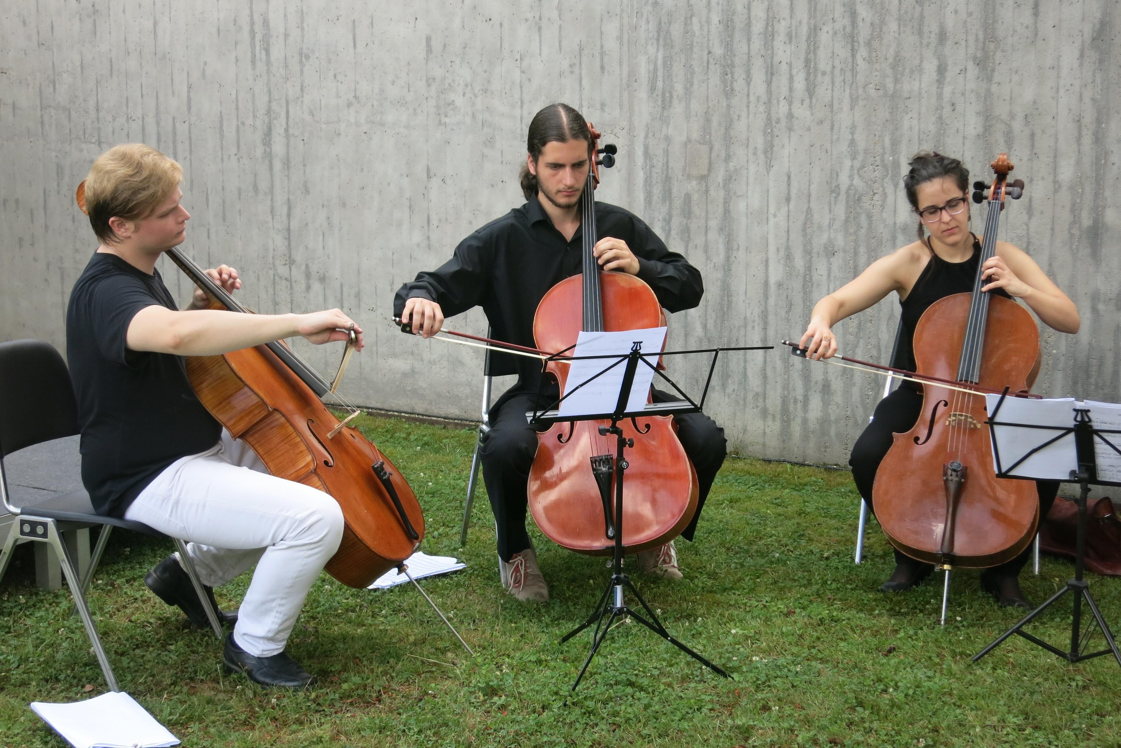 Junge Musiker beim Sommerfest vor der Sammlung Domnick